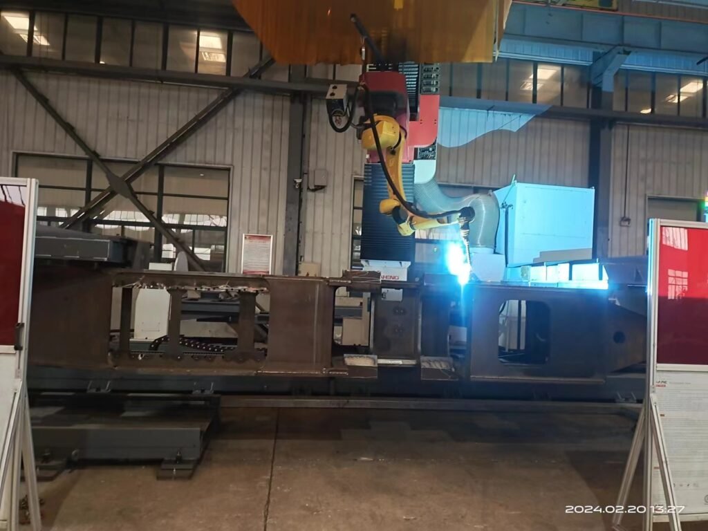 Robotic welding process for a large mining equipment frame